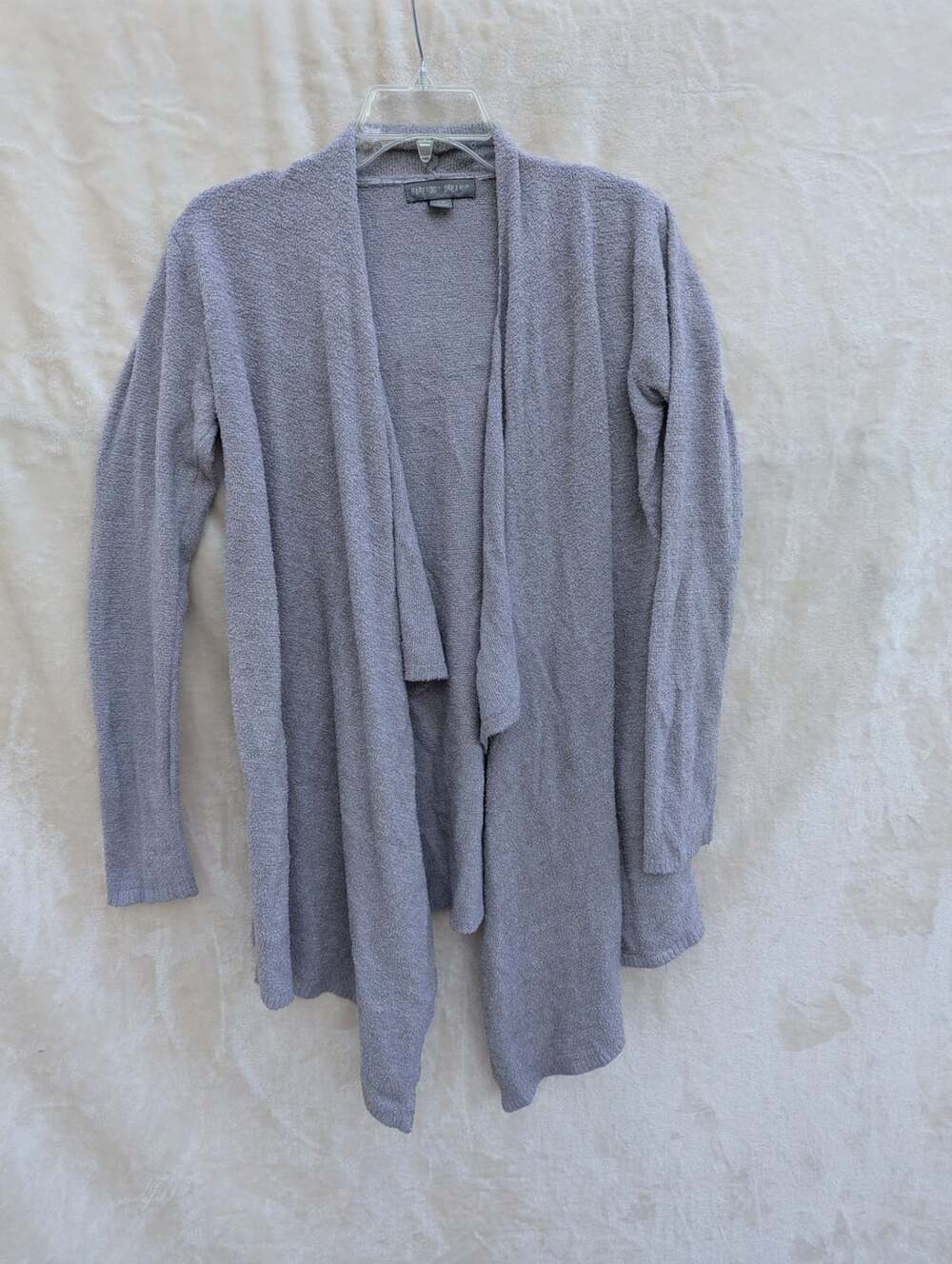 Barefoot Dreams CozyChic Lite Drape Front Cardigan Sweater Gray S/M